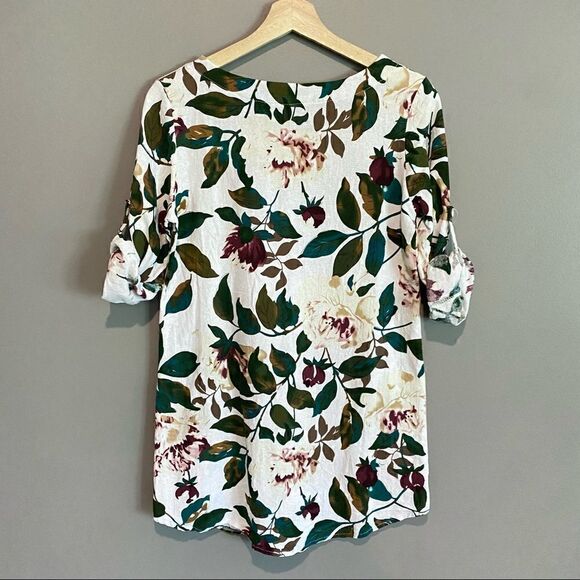 Floral Printed Longline Tunic Womens Size Small - Picture 2 of 7
